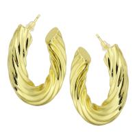 Brass Stud Earring, gold color plated, for woman 