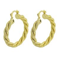 Brass Hoop Earring, gold color plated, for woman 