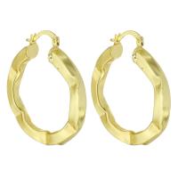 Brass Hoop Earring, gold color plated, for woman 