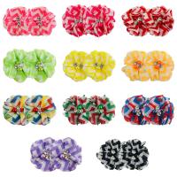 Hair Clip Cabochon Finding, Chiffon, DIY & with rhinestone 50mm 