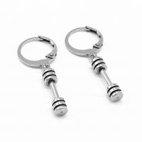 Huggie Hoop Drop Earring, 316 Stainless Steel, Barbell, vintage & Unisex, original color 