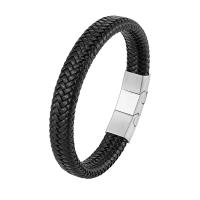 Cuero Pulsera, con acero inoxidable 316L, Joyería & para hombre, más colores para la opción, 20mm, longitud:aproximado 21 cm, Vendido por UD