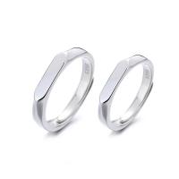 Anillos para Pareja, Plata de ley 925, chapado en platina real, Ajustable & Bricolaje & diferentes estilos para la opción, Vendido por UD