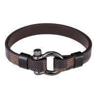 Leder Armband, mit Titanstahl, plattiert, unisex & verschiedene Größen vorhanden, keine, verkauft von PC