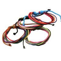 Pulseras de cordón de cuero artificial, con Cordón de cera, Ajustable & Joyería & unisexo, Color aleatorio, longitud:aproximado 17-30 cm, Vendido por UD