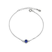 Cubic zirconia pavimenta la pulsera de plata de ley, Plata de ley 925, chapado en platina real, Joyería & micro arcilla de zirconia cúbica & para mujer, 185mm, Vendido por UD