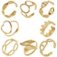 Titanstahl Manschette Fingerring, plattiert, Einstellbar & unisex & hohl, keine, verkauft von PC