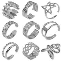 Titanstahl Manschette Fingerring, plattiert, Einstellbar & unisex & hohl, keine, verkauft von PC