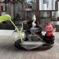 Incense Smoke Flow Backflow Holder Ceramic Incense Burner, Porcelain, handmade, for home and office & durable & multifunctional 