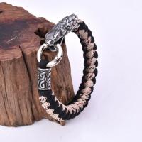 Corde de parachute bracelet, avec Acier inoxydable 316, serpent, bijoux de mode & longueur différente pour le choix & pour homme & noircir, plus de couleurs à choisir, Vendu par PC