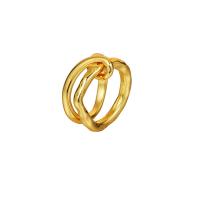 Messing Fingerring, goldfarben plattiert, Doppelschicht & unisex, 27mm, verkauft von PC