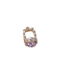 Cubic Zirconia Micro Pave Brass Pendant, high quality gold color plated, micro pave cubic zirconia & hollow 