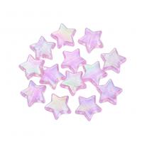 Abalorios De Acrílicos Enchapado, Acrílico, Estrella, Bricolaje, más colores para la opción, 10x4mm, agujero:aproximado 1.5mm, aproximado 100PCs/Bolsa, Vendido por Bolsa