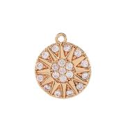 Cubic Zirconia Micro Pave Brass Pendant, high quality gold color plated & micro pave cubic zirconia 