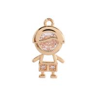 Cubic Zirconia Micro Pave Brass Pendant, high quality gold color plated & micro pave cubic zirconia 