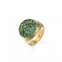 Cubic Zirconia Micro Pave Brass Finger Ring, gold color plated, Adjustable & micro pave cubic zirconia & for woman 