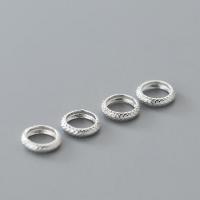 Sterling Silber Spacer Perlen, 925er Sterling Silber, Kreisring, DIY, Silberfarbe, 8x2mm, Innendurchmesser:ca. 5.8mm, verkauft von PC