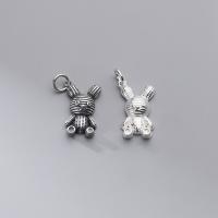 Pendentifs animaux en argent, Argent sterling 925, lapin, Placage, DIY, plus de couleurs à choisir Vendu par PC