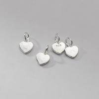 Sterling Silver Heart Pendants, 925 Sterling Silver, polished, DIY, silver color 