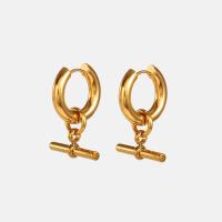 Huggie Hoop Drop Earring, 304 Stainless Steel, 18K gold plated, for woman 