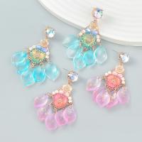 Resin Zinc Alloy Earring, with Resin, fashion jewelry & for woman 