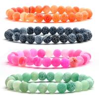 Ágata envejecida Pulsera, Esférico, Joyería & unisexo, más colores para la opción, 8mm, longitud:aproximado 19 cm, Vendido por UD