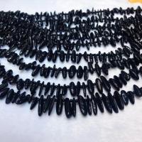 Бусины природных турмалин, Турмалин, с Seedbead, полированный, DIY, черный длина:Приблизительно 38 см, продается Strand