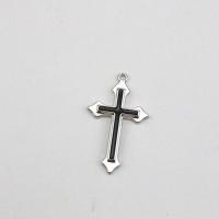 Zinc Alloy Cross Pendants, silver color plated, DIY & enamel, silver color 