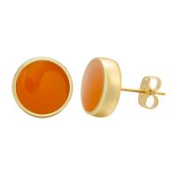 Brass Stud Earring, gold color plated & for woman & enamel 