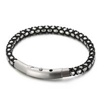 Acier titane bracelet, avec corde de coton, Placage, teints & pour homme, plus de couleurs à choisir Environ 8.26 pouce, Vendu par PC