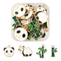 Zinc Alloy Enamel Pendants, with Plastic Box, gold color plated, DIY 