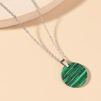 Malachite Beads Necklace, Zinc Alloy, with Malachite, fashion jewelry & for woman Approx 19.96 Inch 