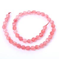 Perle en Quartz cerise, pastèque, avec rouge de cerise & brun de pastèque, Rond, poli, Surface de coupe de l'étoile & DIY & normes différentes pour le choix, plus de couleurs à choisir Environ 14.96 pouce, Vendu par brin