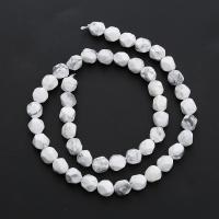 Howlite Beads, Round, polished, Star Cut Faceted & DIY white Approx 14.96 Inch 