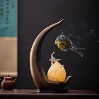 Porcelain Hanging Incense Burner, half handmade, for home and office & durable & with LED light 