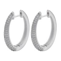 Brass Hoop Earring, plated, micro pave cubic zirconia & for woman 