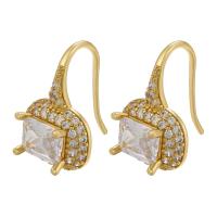 Cubic Zirconia Micro Pave Brass Earring, plated, micro pave cubic zirconia & for woman 