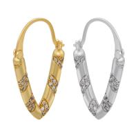 Cubic Zirconia Micro Pave Brass Earring, plated, micro pave cubic zirconia & for woman 