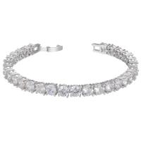 Cubic Zirconia Micro Pave Brass Bracelet, plated, micro pave cubic zirconia & for woman 200mm 