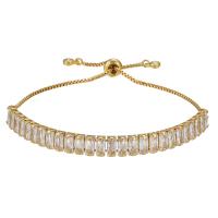 Cubic Zirconia Micro Pave Brass Bracelet, plated, micro pave cubic zirconia & for woman 275mm 