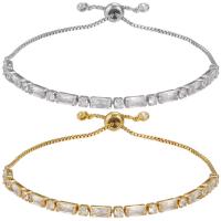 Cubic Zirconia Micro Pave Brass Bracelet, plated, micro pave cubic zirconia & for woman 260mm 