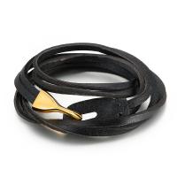 Bracelet homme, Acier titane, avec vachette cordon, Placage, teints & pour homme, plus de couleurs à choisir Environ 23.62 pouce, Vendu par PC