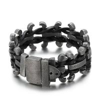 Acier titane bracelet, pistolet noir plaqué, pour homme Environ 8.66 pouce, Vendu par PC