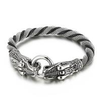 Acier titane bracelet, avec vachette cordon, styles différents pour le choix & pour homme, couleur originale, Vendu par PC