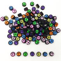 Kristall Türkis Armreifen, Polymer Ton, flache Runde, DIY, gemischte Farben, 10mm, ca. 100PCs/Tasche, verkauft von Tasche