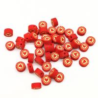 Kristall Türkis Armreifen, Polymer Ton, flache Runde, DIY, rot, 10mm, ca. 100PCs/Tasche, verkauft von Tasche