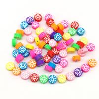 Kristall Türkis Armreifen, Polymer Ton, flache Runde, DIY, gemischte Farben, 10x5mm, ca. 50PCs/Tasche, verkauft von Tasche