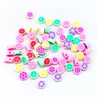 Polymer Clay Jewelry Beads, Flat Round, DIY, mixed colors, 10mm, Approx 