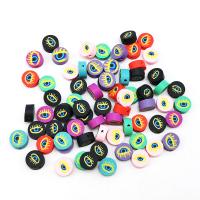 Polymer Clay Jewelry Beads, Flat Round, DIY, mixed colors, 10mm, Approx 