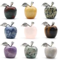 Gemstone Decoration, with Zinc Alloy, Apple, silver color plated & with rhinestone 